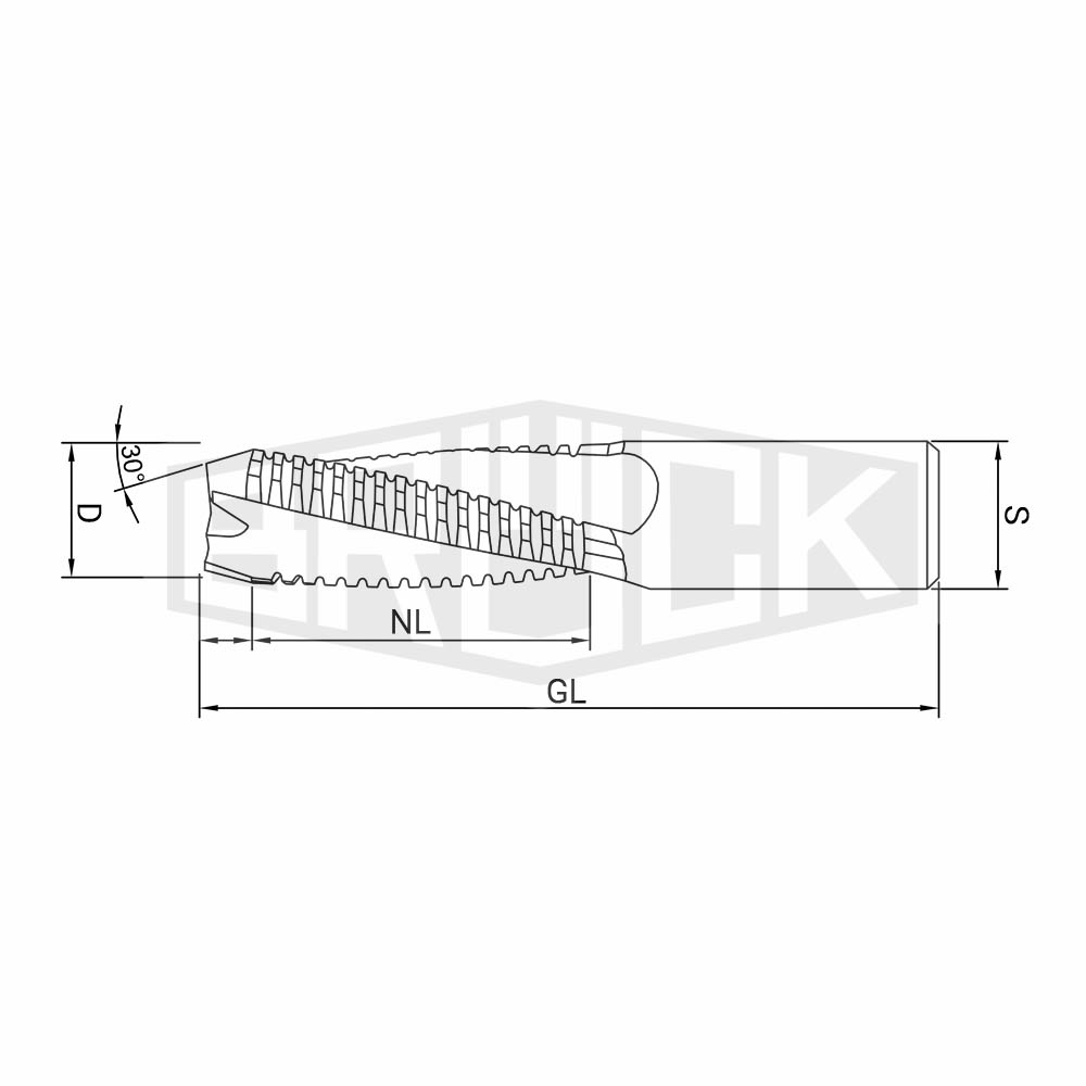 VHW-Bohrfräser D=14mm NL=55mm S=14mm Z3 – RL/RD