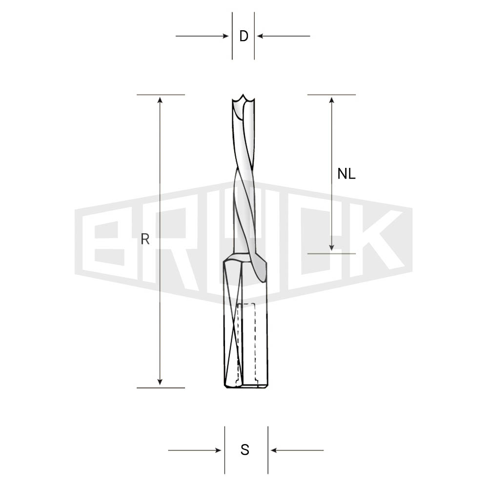 VHW-Dübelbohrer D=6mm NL=35mm GL=70mm Z2 R