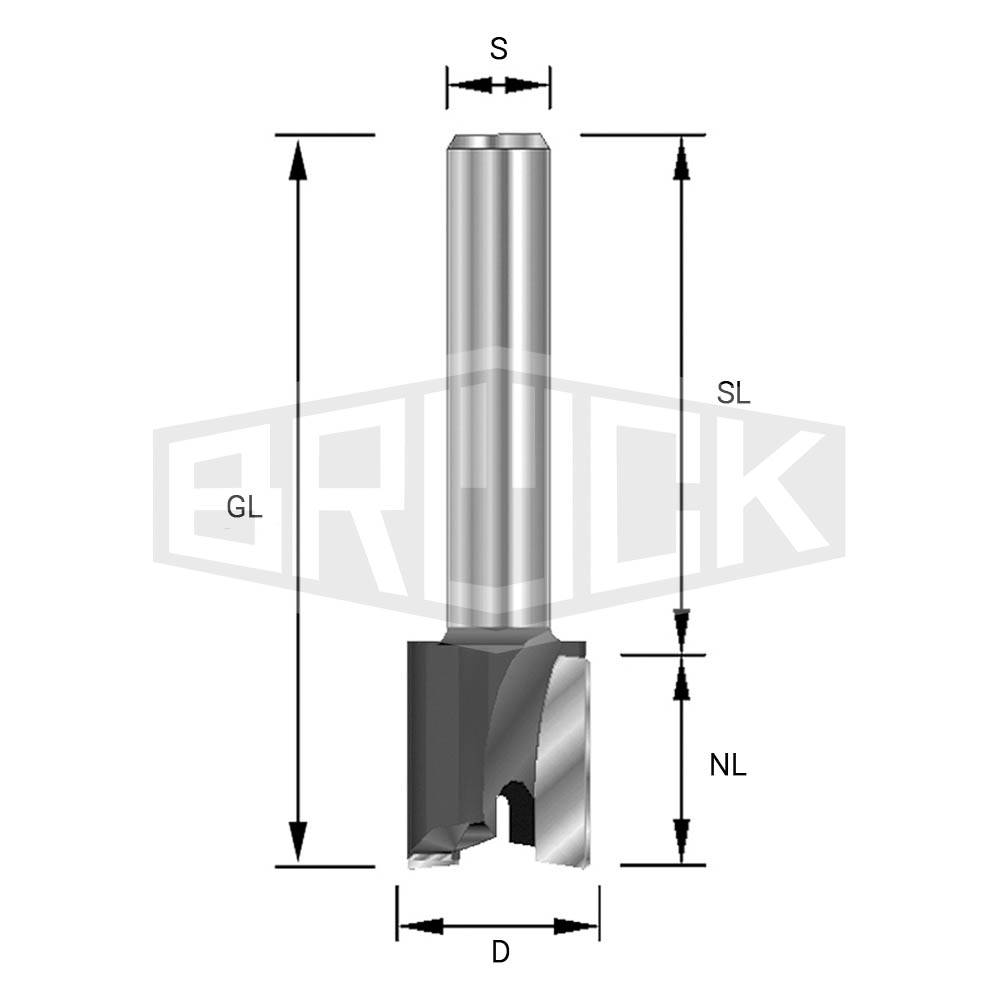 HW-Planfräser D=19mm NL=12mm S=8x32mm
