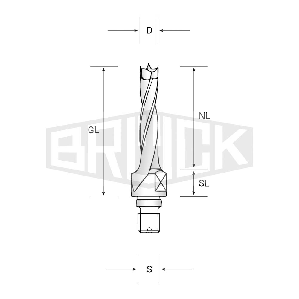 HW-Dübelbohrer D=5mm S=M10 NL=43mm GL=63mm R