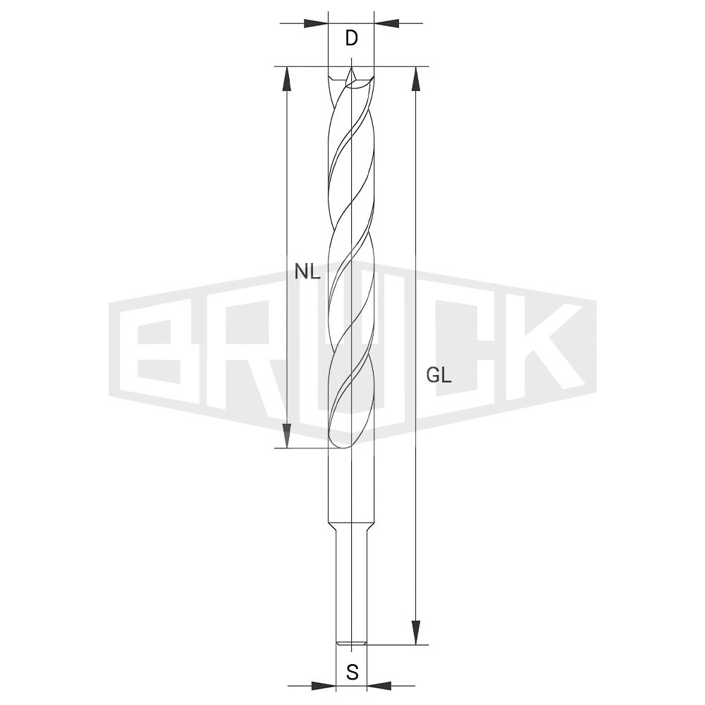 HW-Holzspiralbohrer D=5mm S=4,5mm GL=86mm