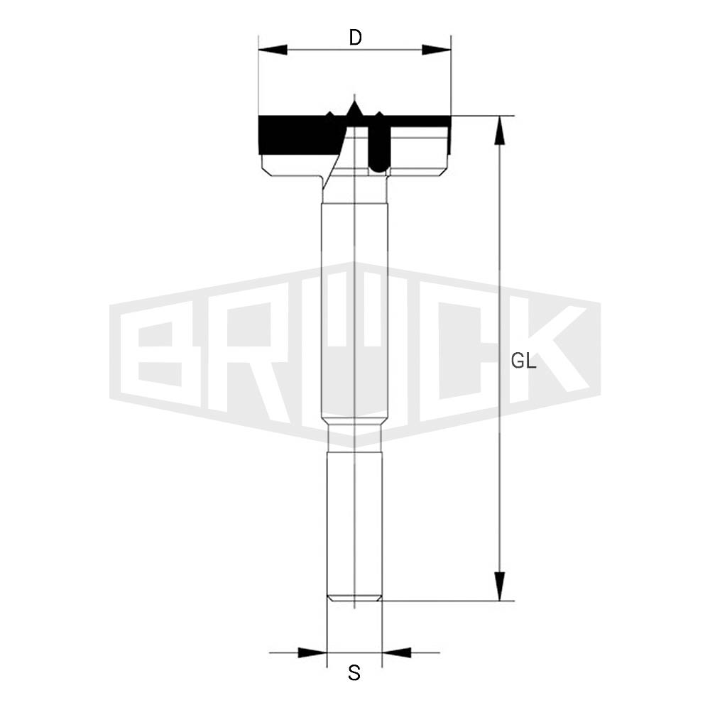 HW-Kunstbohrer D=38mm S=10x30mm GL=90mm R