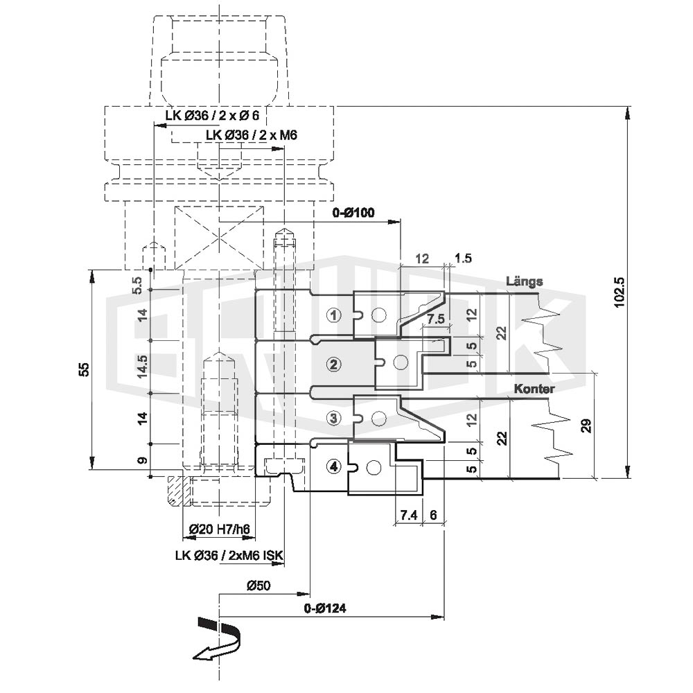 WP-Konterprofiler-Garnitur 4-tlg. D=127mm Z2