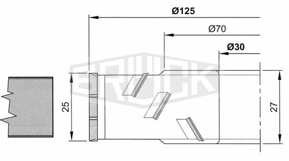 DP Falzkopf ECONOMY 125 x 25 x 30 mm Z2+2