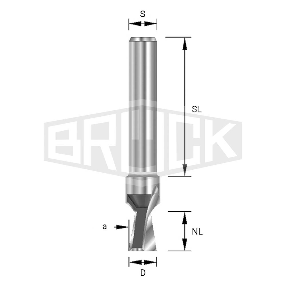 HW-Gratfräser D=6,35mm NL=7,9mm S=8x32mm a=7,5° Z2