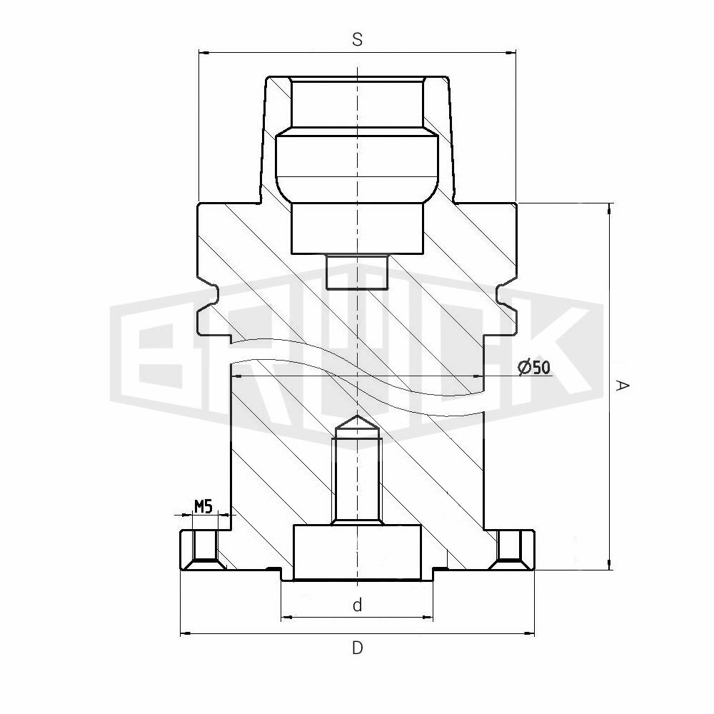 Sägeblattaufnahme HSK 63F A=120mm NL=8