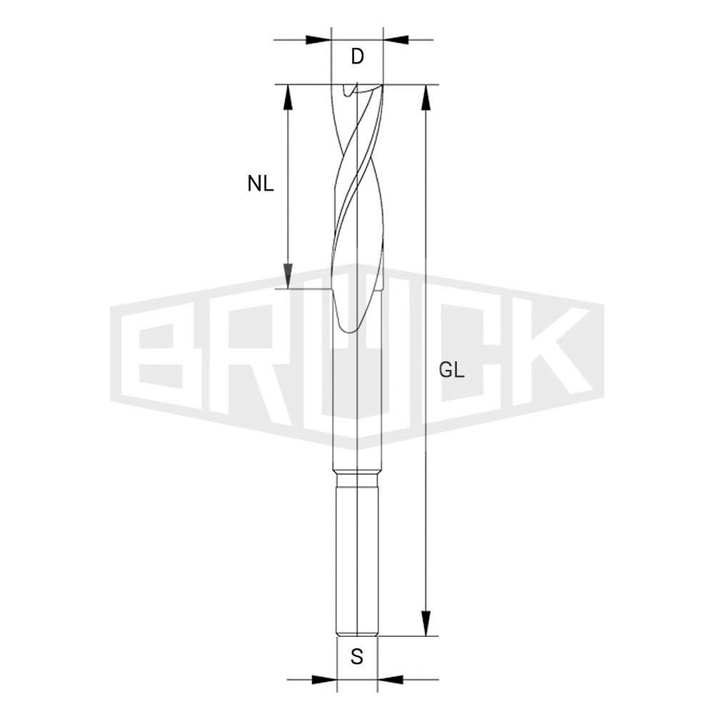 Langlochbohrer D=18mm S=13mm GL=180mm L
