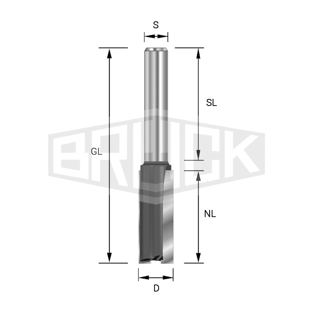HW-Nutfräser D=5mm NL=12mm S=6x32mm Z2