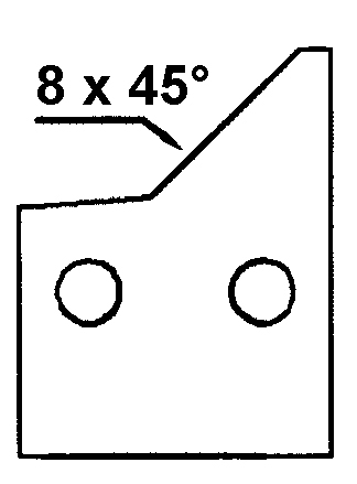 HS-Fasemesser 8 x 45° - rechts (f. MULTI TOOLS)