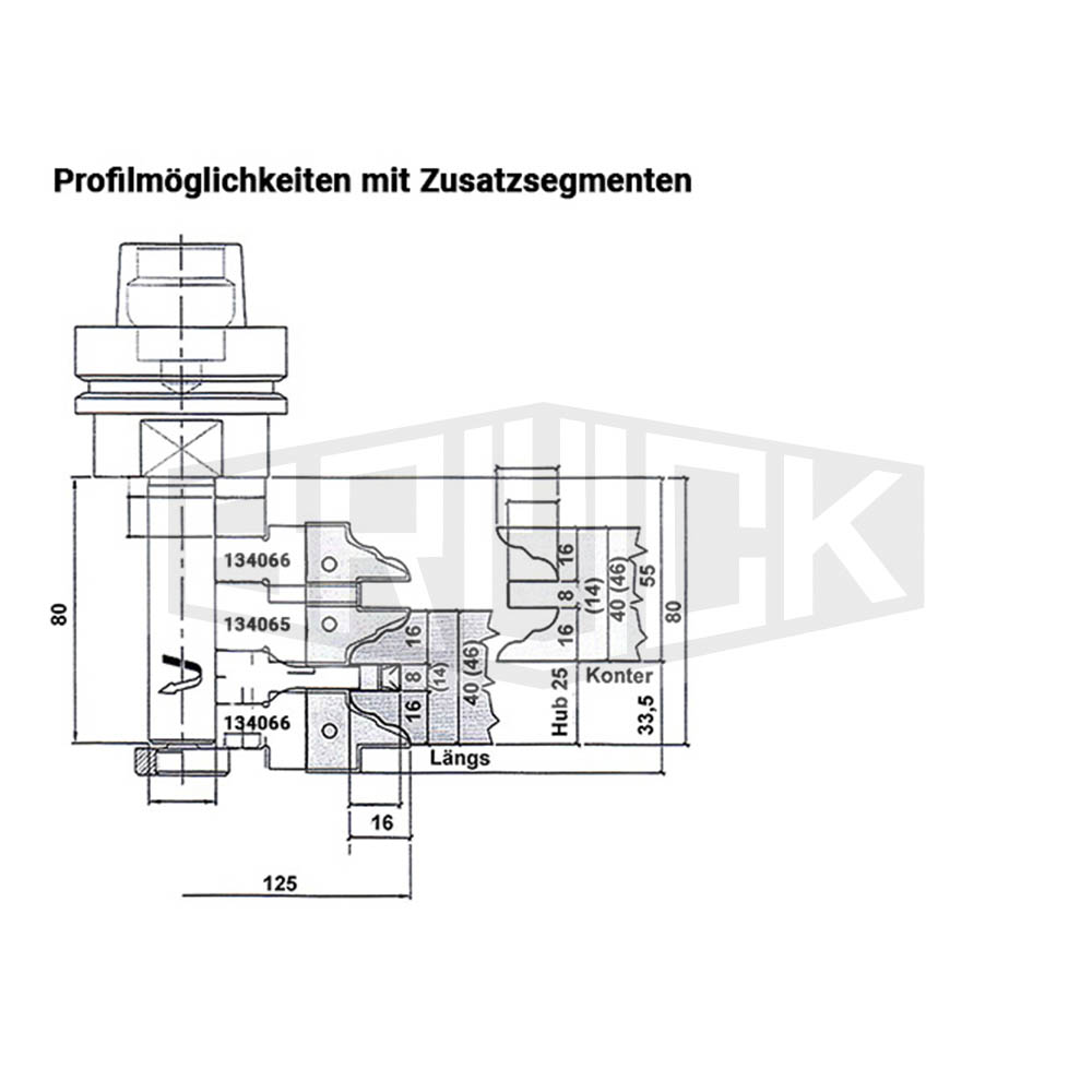 WP-Konterprofilfräser-Garnitur Profil E