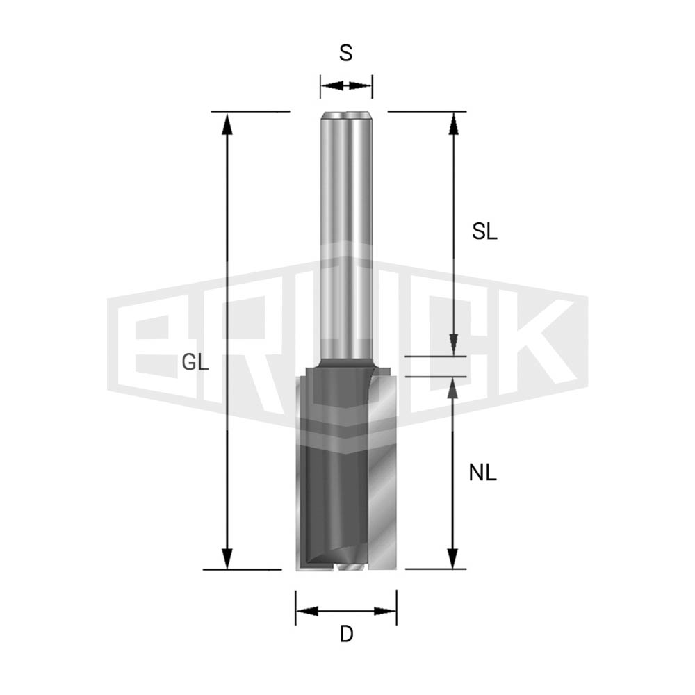 HW-Nutfräser D=5mm NL=12mm S=12x40mm Z2